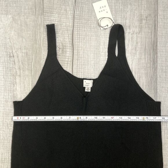 NWT A New Day Women’s Ribbed Knit V-Neck Casual Tank Top Black Plus Size 1X - Picture 13 of 16